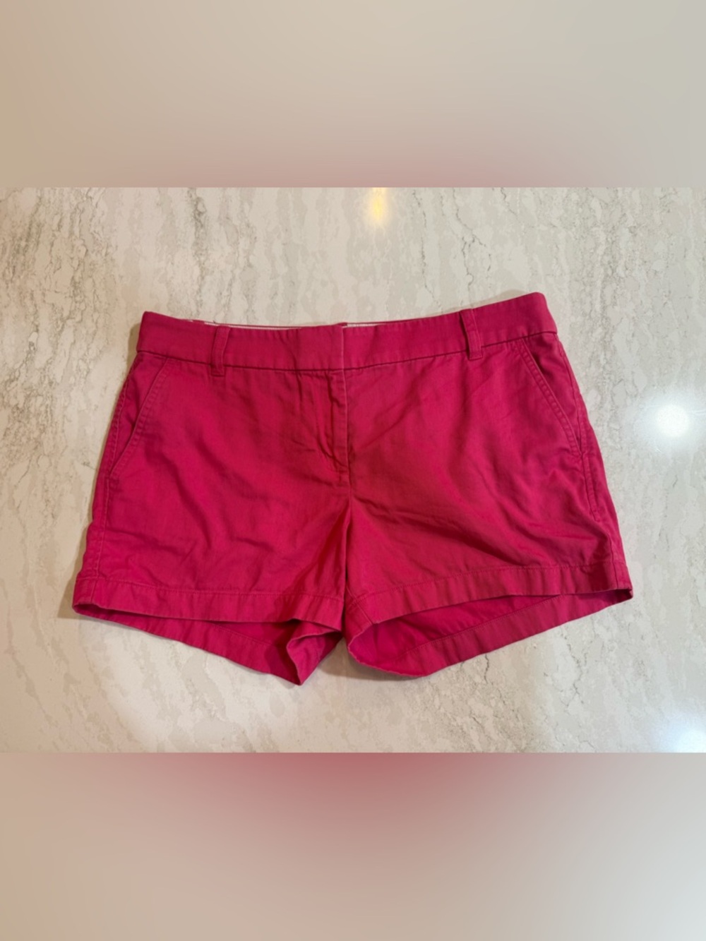 💘 J.Crew Magenta Pink 100% Cotton Shorts, Size 10 Bright Pink Summer Preppy